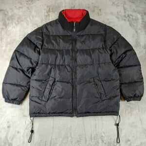 VTG Avalanche black/red reversible gorpcore goose down puffer jacket womens L
